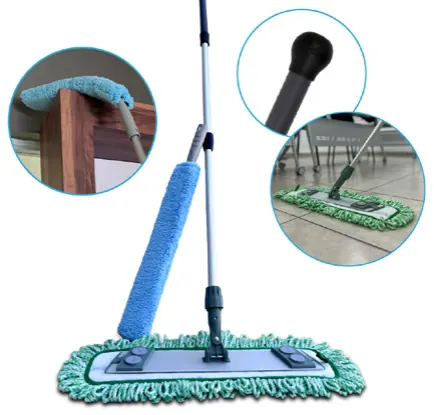 Kit bastón Push Flow + base + mop seco + varilla flexible